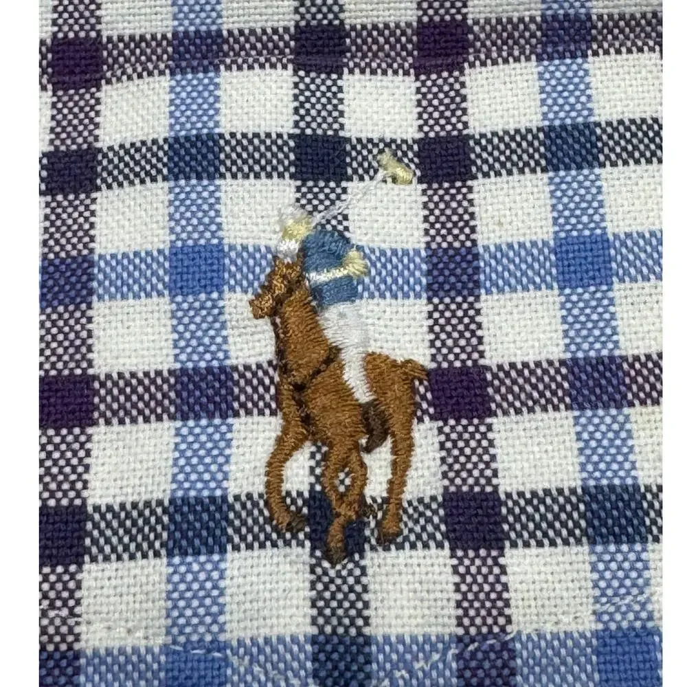 Polo Ralph Lauren Long Sleeve Button Down Shirt Size 2XL Blue White  Checker